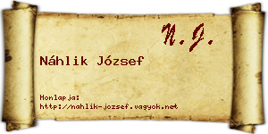 Náhlik József névjegykártya