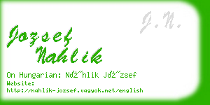 jozsef nahlik business card